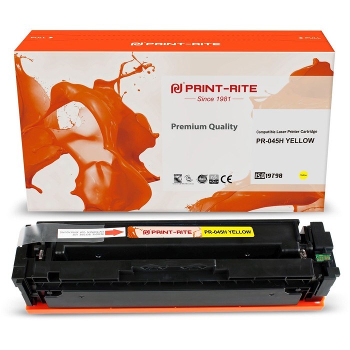 Картридж лазерный Print-Rite TFC450YPU1J для Canon LBP 611Cn/613Cdw/631Cn (2200k), жёлтый - фото 51379673