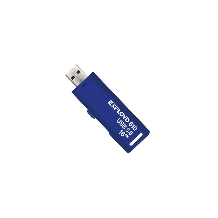 Флешка Exployd 610, 16 Гб, USB3.0, чт до 70 Мб/с, зап до 20 Мб/с, синяя - фото 51379958