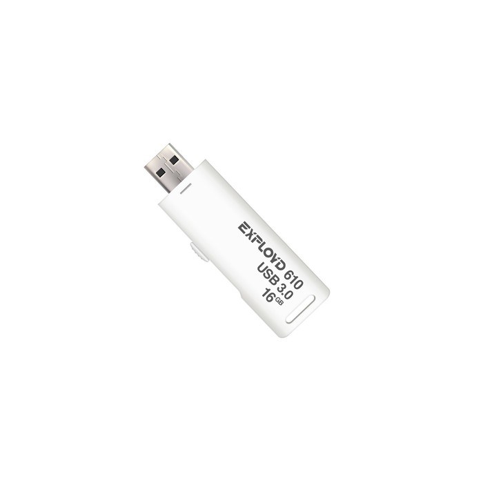 Флешка Exployd 610, 16 Гб, USB3.0, чт до 70 Мб/с, зап до 20 Мб/с, белая - фото 51379962