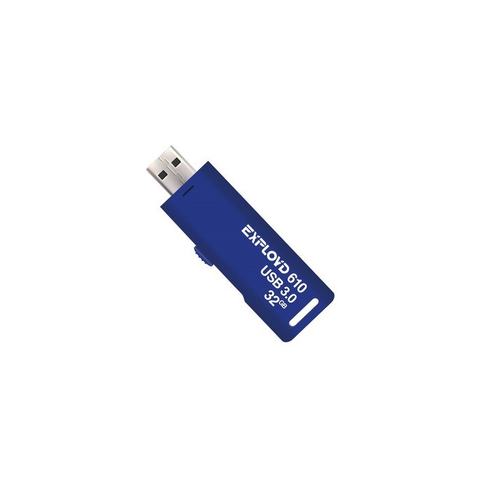 Флешка Exployd 610, 32 Гб, USB3.0, чт до 70 Мб/с, зап до 20 Мб/с, синяя - фото 51380002