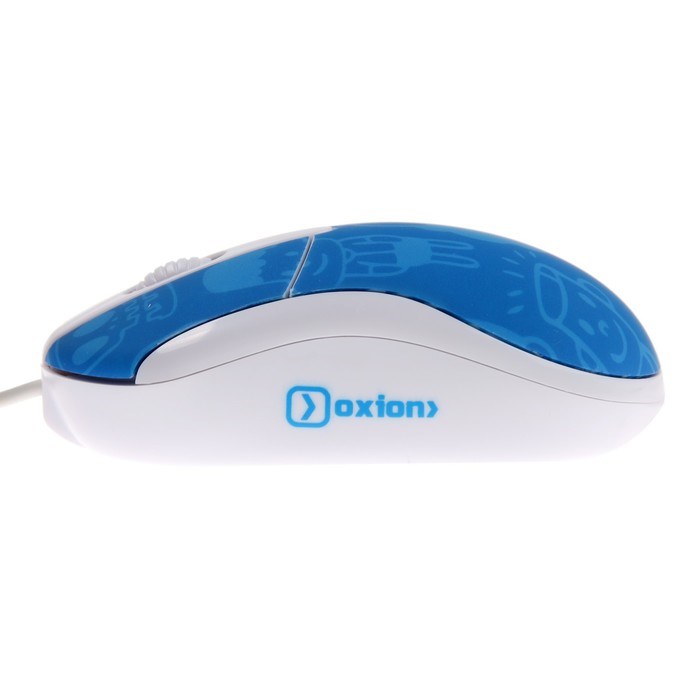 Мышь OXION, проводная, оптическая, 800 dpi, USB, +коврик, белая - фото 51380107