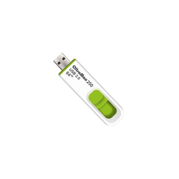 Флешка OltraMax 250, 64 Гб, USB2.0, чт до 15 Мб/с, зап до 8 Мб/с, зелёная - фото 51380306