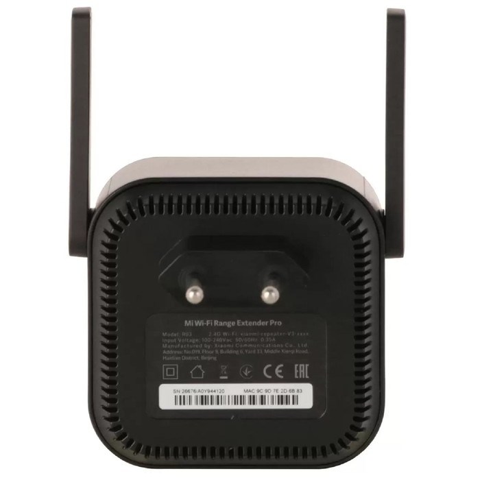 Усилитель сигнала Mi Wi-Fi Range Extender Pro R03, 300 Мб/с, чёрный - фото 51380748