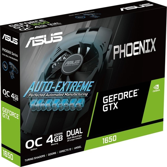 Видеокарта Asus PH-GTX1650-O4GD6-P-EVO, GeForce GTX 1650 4 Гб, GDDR6, HDMI, DP, DVI - фото 51381038