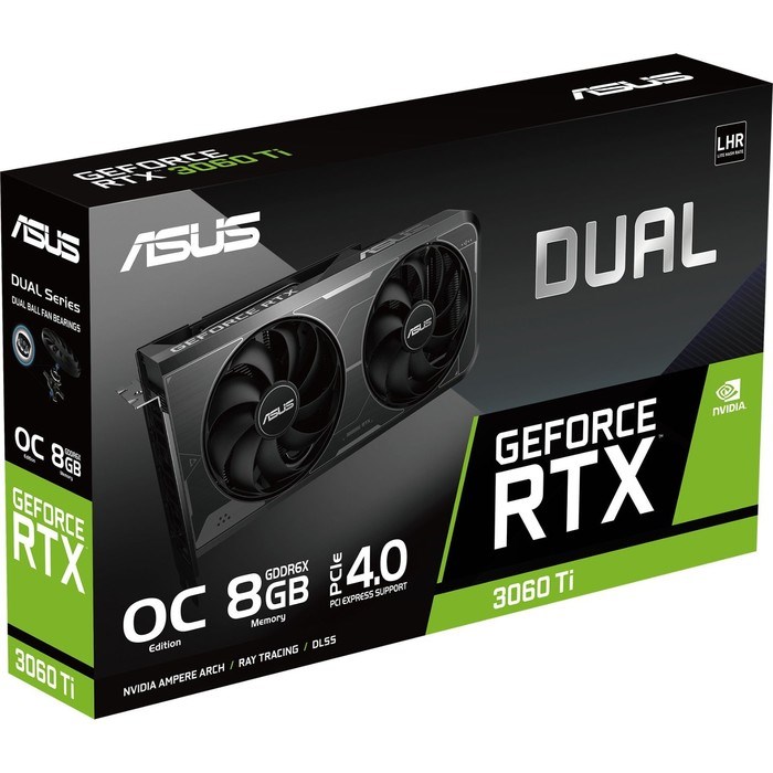 Видеокарта Asus DUAL-RTX3060TI-O8GD6X, GeForce RTX 3060Ti 8 Гб, GDDR6X, HDMI, DP - фото 51381065