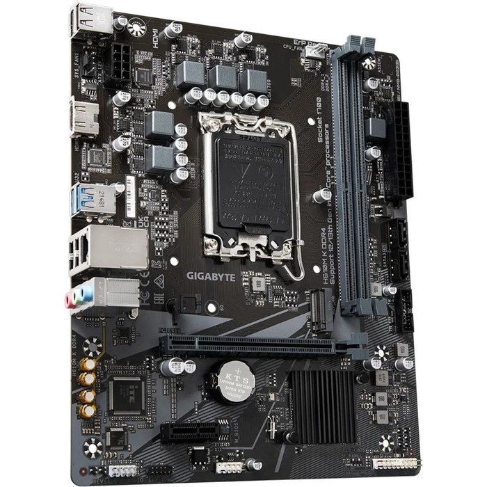 Материнская плата Gigabyte H610M, LGA1700, H610, 2хDDR4, VGA, HDMI, mATX - фото 51381080