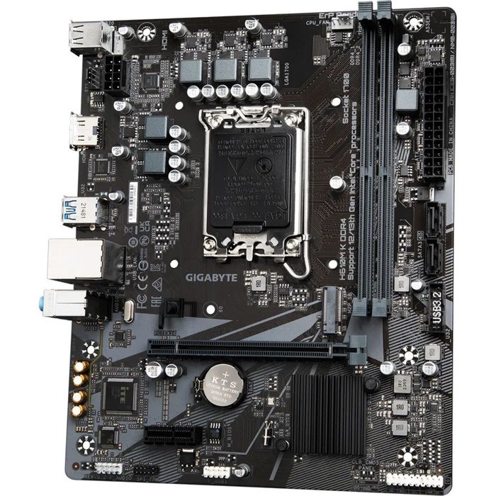 Материнская плата Gigabyte H610M, LGA1700, H610, 2хDDR4, VGA, HDMI, mATX - фото 51381081