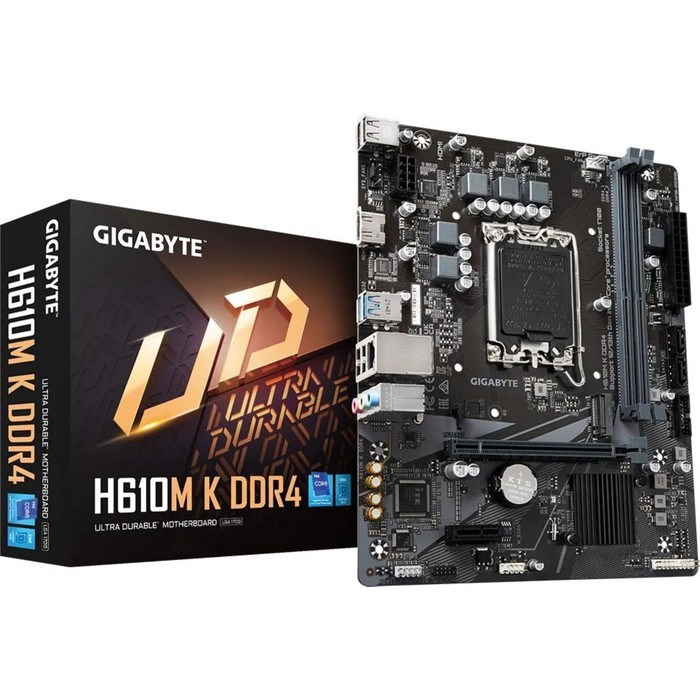 Материнская плата Gigabyte H610M, LGA1700, H610, 2хDDR4, VGA, HDMI, mATX - фото 51381083