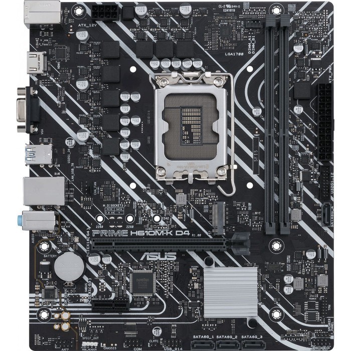 Материнская плата Asus PRIME H610M-K D4, LGA1700, H610, 2хDDR4, VGA, HDMI, mATX - фото 51381084