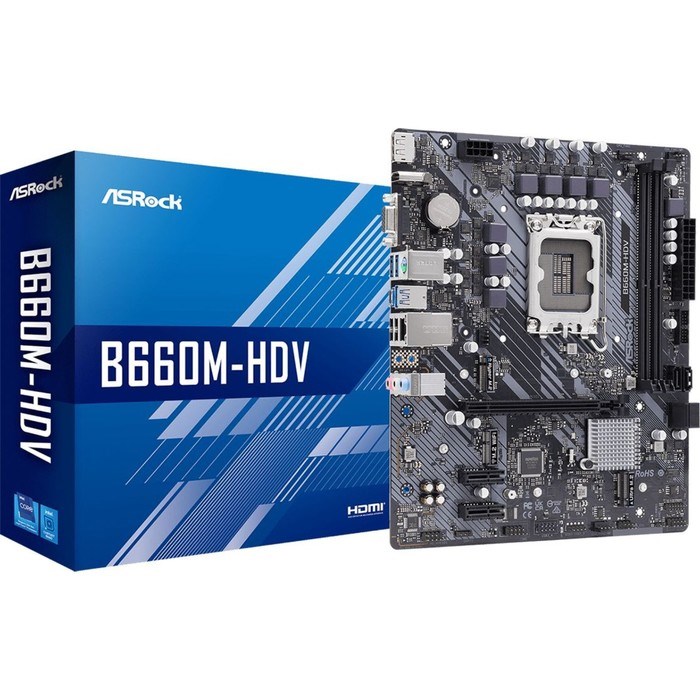 Материнская плата Asrock B660M-HDV, LGA1700, B660, 2хDDR4, VGA, HDMI, DP, mATX - фото 51381089