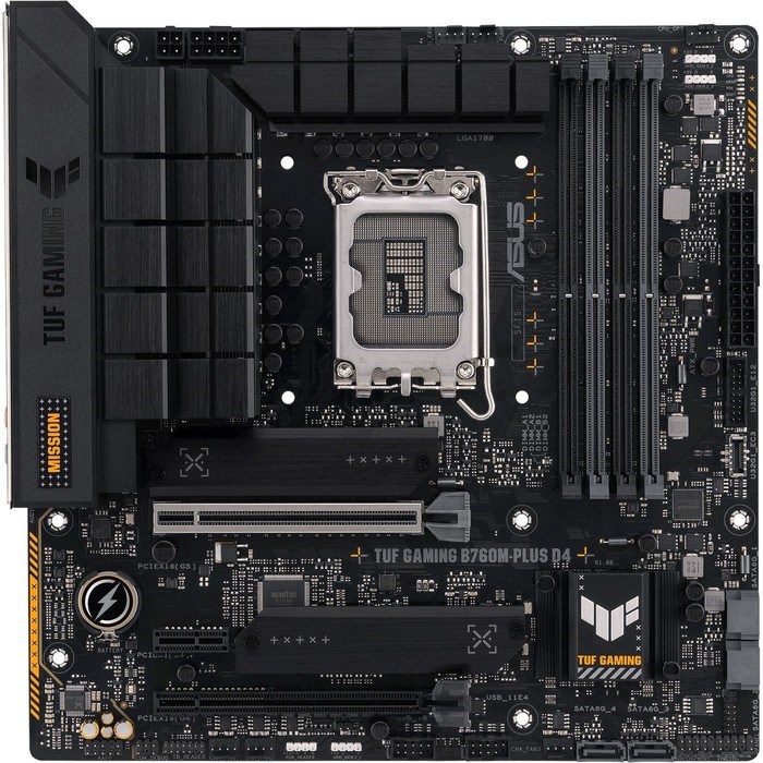 Материнская плата Asus TUF GAMING B760M-PLUS D4, LGA1700, B760, 4хDDR4, HDMI, DP, mATX - фото 51381115