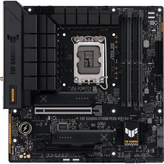 Материнская плата Asus TUF GAMING B760M-PLUS WIFI D4, LGA1700, B760, 4хDDR4, HDMI, DP, mATX   967311 - фото 51381122