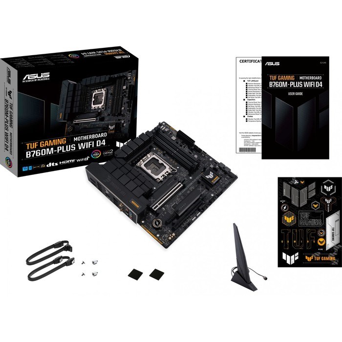 Материнская плата Asus TUF GAMING B760M-PLUS WIFI D4, LGA1700, B760, 4хDDR4, HDMI, DP, mATX   967311 - фото 51381127