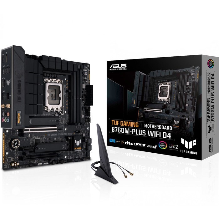 Материнская плата Asus TUF GAMING B760M-PLUS WIFI D4, LGA1700, B760, 4хDDR4, HDMI, DP, mATX   967311 - фото 51381128