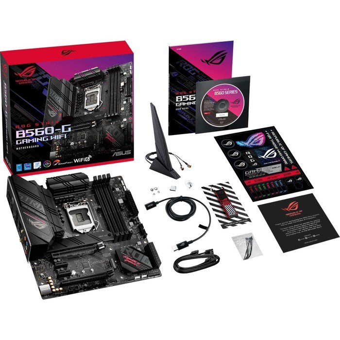 Материнская плата Asus ROG STRIX B560-G GAMING WIFI, LGA1200, B560, 4хDDR4, HDMI, DP, mATX - фото 51381142