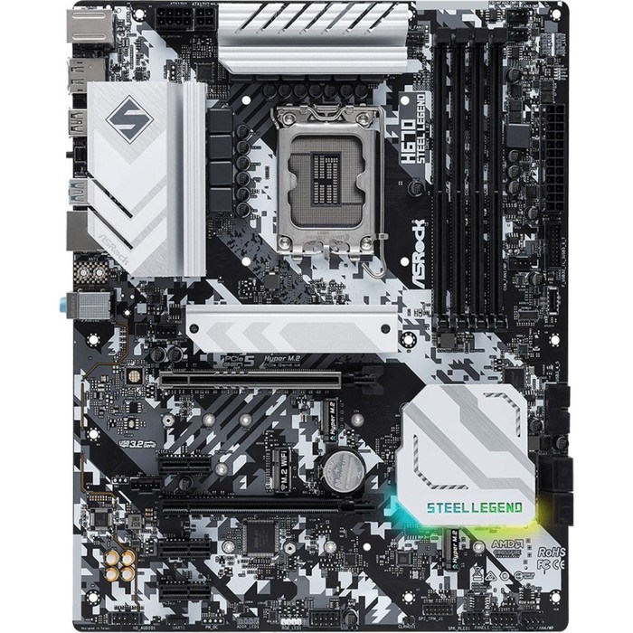 Материнская плата Asrock H670 STEEL LEGEND, LGA1700, H670, 4хDDR4, HDMI, DP, VGA, ATX - фото 51381155