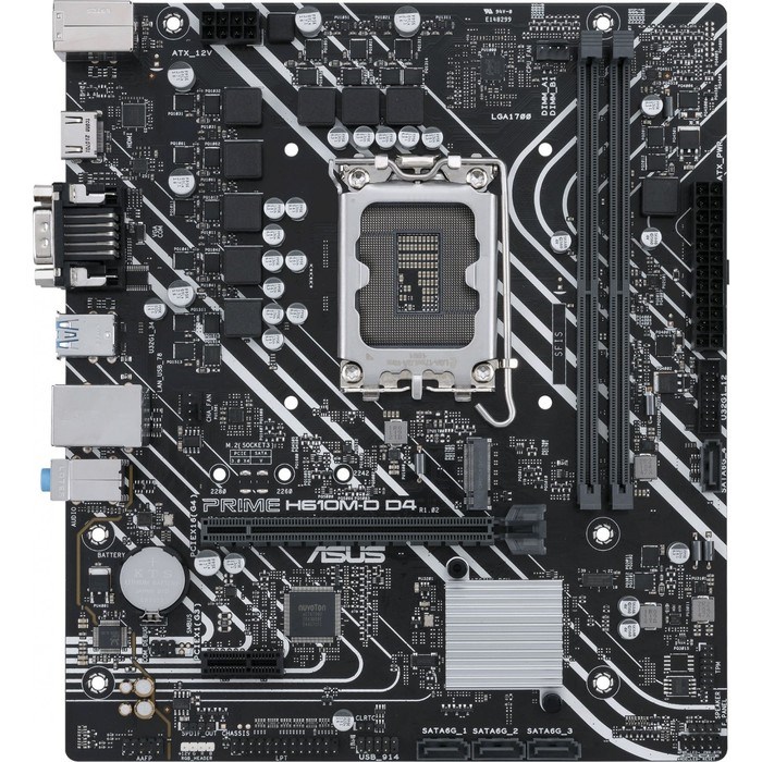 Материнская плата Asus PRIME H610M-D D4, LGA1700, H610, 2хDDR4, HDMI, VGA, mATX - фото 51381180