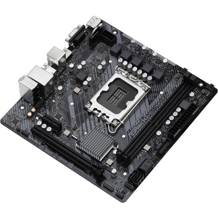 Материнская плата Asrock H610M-HDV, LGA1700, H610, 2хDDR4, HDMI, DP, VGA, mATX - фото 51381199