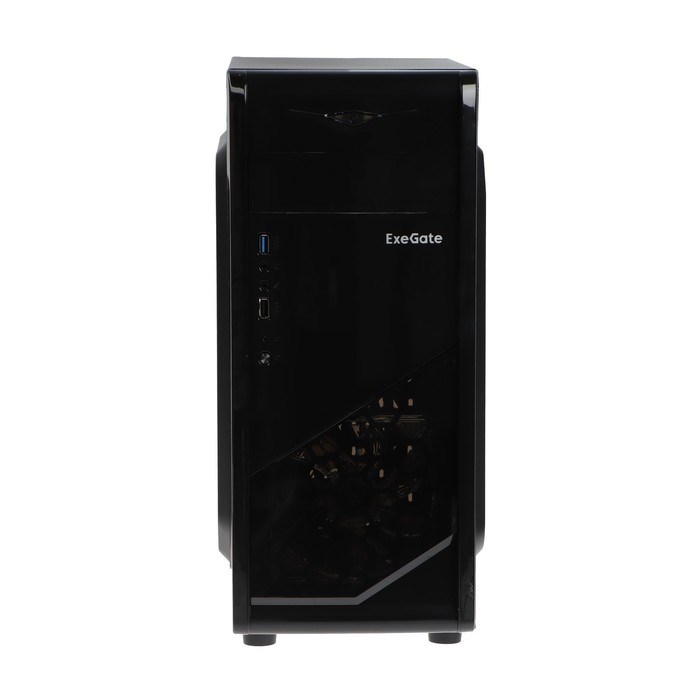 Корпус ExeGate Miditower EVO-8205, без БП,ATX,1хUSB2.0, 1хUSB3.0,чёрный с голубой подсветкой - фото 51381373