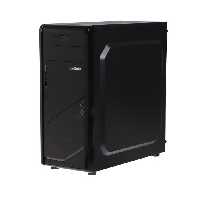 Корпус ExeGate Miditower EVO-8205, без БП,ATX,1хUSB2.0, 1хUSB3.0,чёрный с голубой подсветкой - фото 51381374