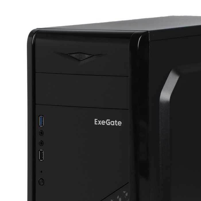 Корпус ExeGate Miditower EVO-8205, без БП,ATX,1хUSB2.0, 1хUSB3.0,чёрный с голубой подсветкой - фото 51381375