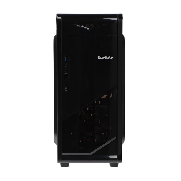 Корпус ExeGate Miditower EVO-8207, без БП,ATX,1хUSB2.0, 1хUSB3.0,чёрный с красной подсветкой - фото 51381381