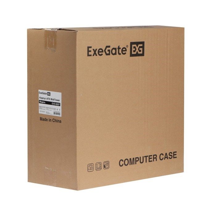 Корпус ExeGate Miditower EVO-8207, без БП,ATX,1хUSB2.0, 1хUSB3.0,чёрный с красной подсветкой - фото 51381386