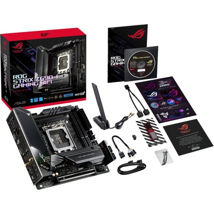 Материнская плата Asus ROG STRIX Z690-I GAMING WIFI, LGA1700, Z690, 2хDDR5, HDMI, mini-ITX - фото 51381574