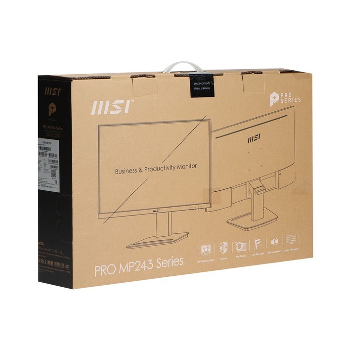 Монитор MSI PRO MP243, 23.8", IPS, 1920x1080, 75Гц, 4 мс, HDMI, чёрный - фото 51381625