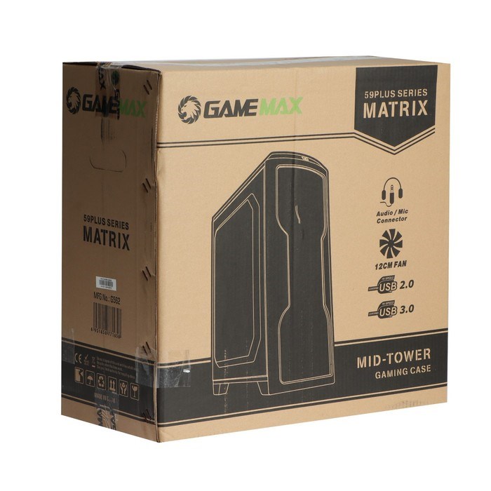 Корпус Gamemax G562 Matrix, без БП, ATX, USB3.0 + 2хUSB 2.0, подсветка, чёрный - фото 51381651