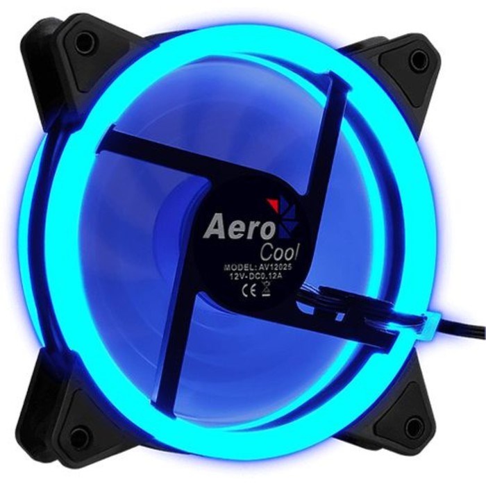 Вентилятор Aerocool Rev Blue, 120x120 мм, 3-pin, 15dB, 153 гр, LED, Ret - фото 51381740