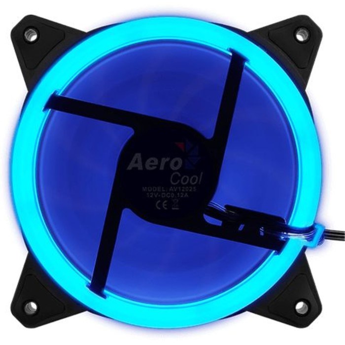 Вентилятор Aerocool Rev Blue, 120x120 мм, 3-pin, 15dB, 153 гр, LED, Ret - фото 51381741