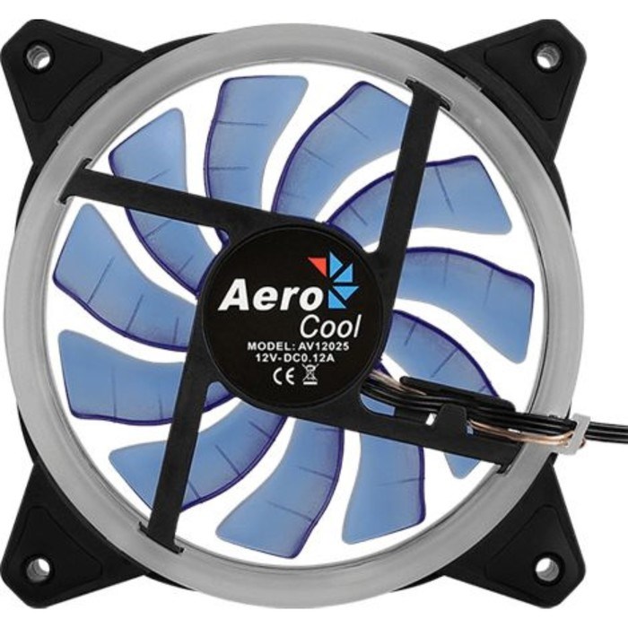 Вентилятор Aerocool Rev Blue, 120x120 мм, 3-pin, 15dB, 153 гр, LED, Ret - фото 51381746