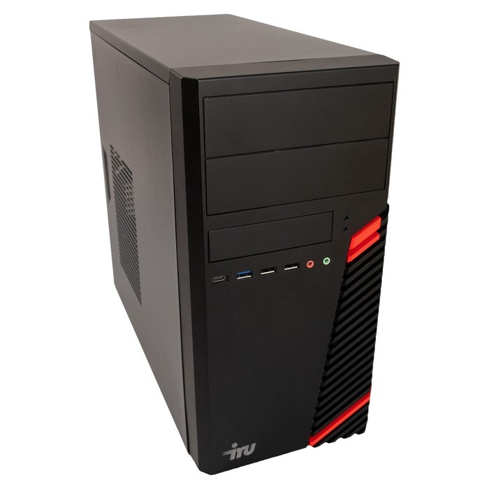 Компьютер IRU Home 310H5SM MT, i5 11400F, 8 Гб, SSD 512 Гб, GTX1630 4Gb, Dos, чёрный - фото 51382320