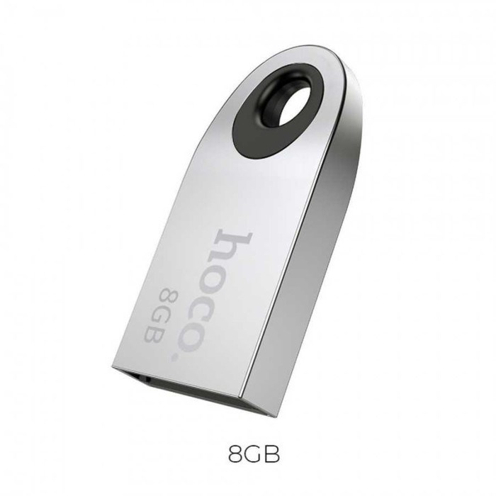 Флешка Hoco UD9 Insightful, 8 Гб, USB2.0, чт до 25 Мб/с, зап до 10 Мб/с, металл, серая - фото 51382923