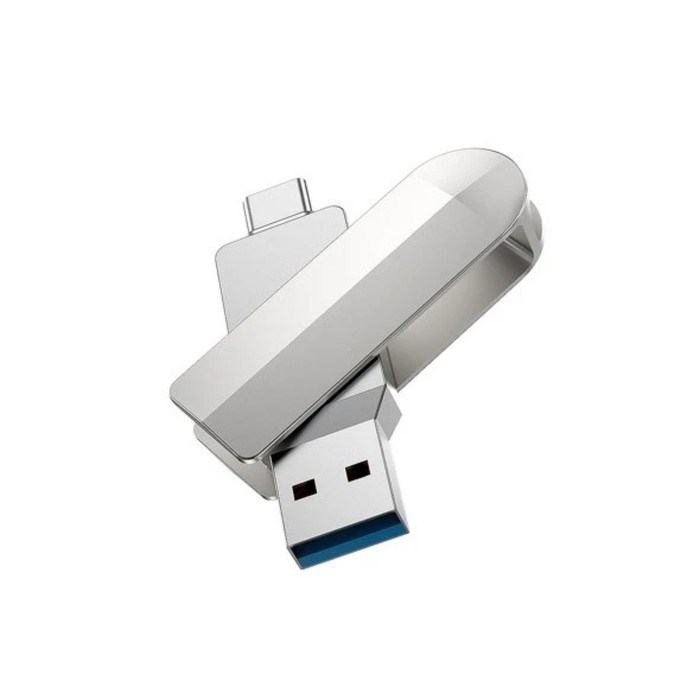 Флешка OTG Hoco UD10 Wise, 16 Гб, USB3.0, USB/Type-C, чт до 120 Мб/с, зап до 30 Мб/с, металл - фото 51382968