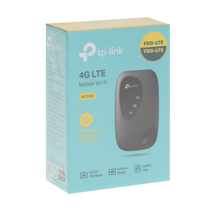 Wi-Fi роутер TP-Link M7000, мобильный, 300 Мбит/с, 150 Мбит/с, 4G, чёрный - фото 51383100