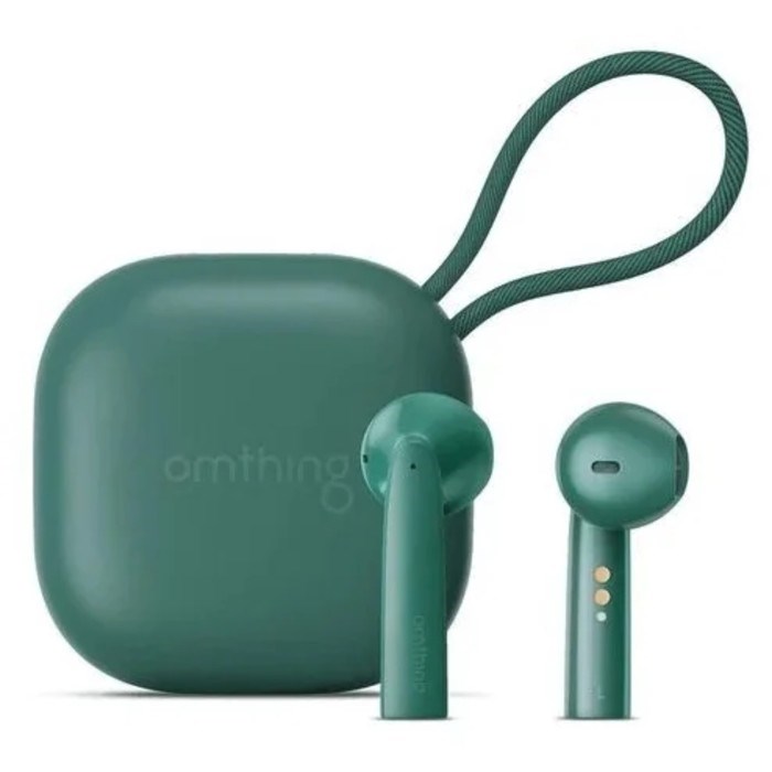 Наушники 1MORE Omthing AirFree Pods EO005, вкладыши, шумоподавление, 400 мАч, зеленые - фото 51383231