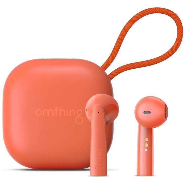 Наушники 1MORE Omthing AirFree Pods EO005, вкладыши, шумоподавление, 400 мАч, оранжевые - фото 51383232