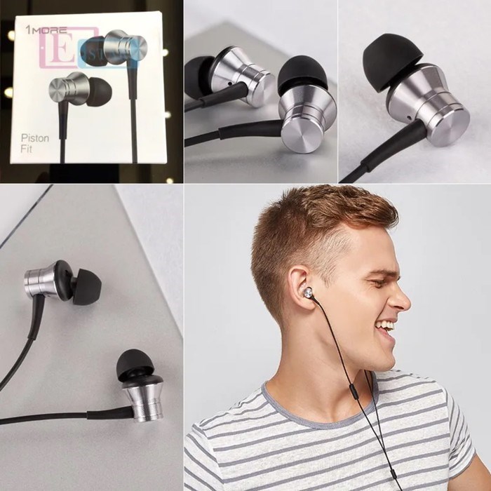 Наушники 1MORE Piston Fit In-Ear Headphones E1009, вакуумные, проводные, 1.25 м, серебристые - фото 51383258