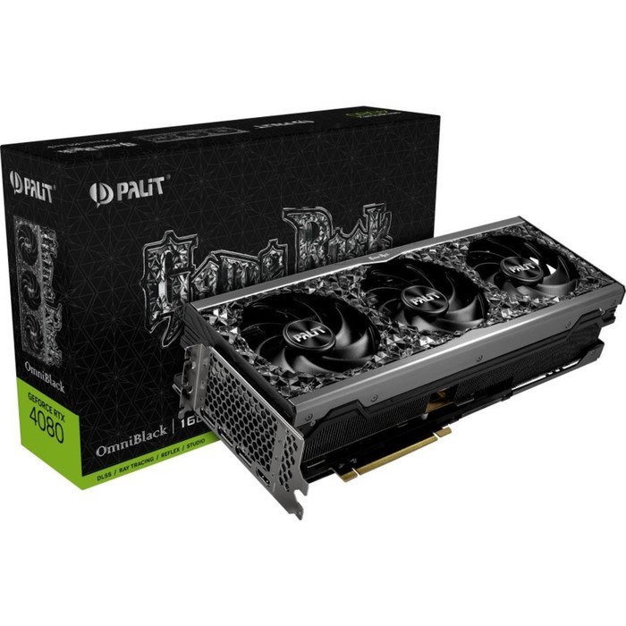 Видеокарта Palit GAMEROCK OMNIBLACK, RTX 4080 16 Гб, GDDR6X, HDMI, DP - фото 51383371