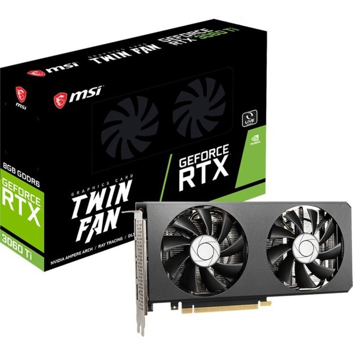 Видеокарта MSI RTX 3060 Ti TWIN FAN 8G LHR, RTX 3060Ti 8 Гб, GDDR6, HDMI, DP - фото 51383467