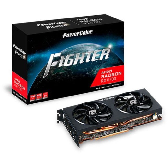 Видеокарта PowerColor AXRX 6700 10GBD6-3DH/OC, RX 670010 10 Гб, GDDR6, HDMI, DP - фото 51383473