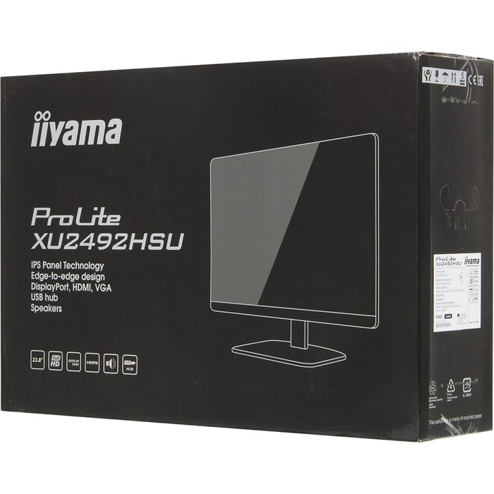 Монитор Iiyama ProLite XU2492HSU-B1, 23.8", IPS, 1920x1080, 75Гц,4 мс, HDMI, VGA, DP, чёрный   98282 - фото 51383627