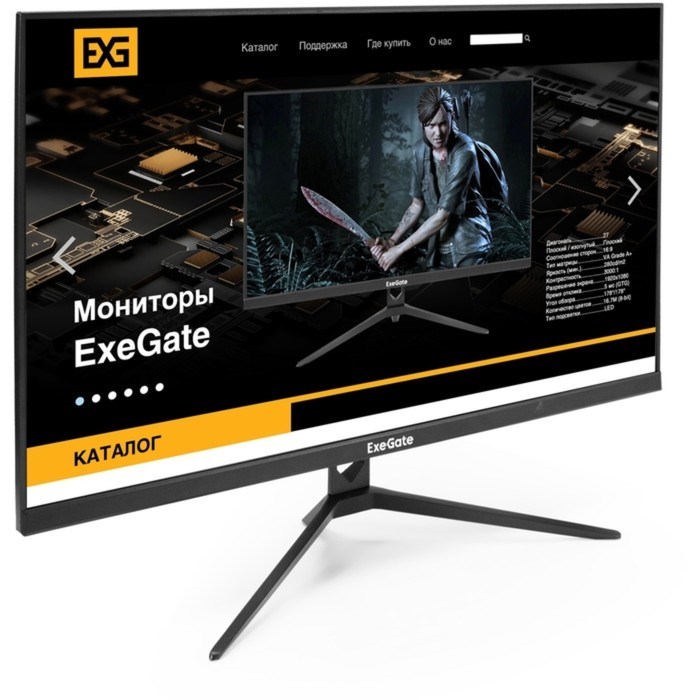 Монитор ExeGate ProSmart EV2707A, 27", VA,1920x1080, 75Гц, 5 мс, D-Sub, HDMI, черный - фото 51383991