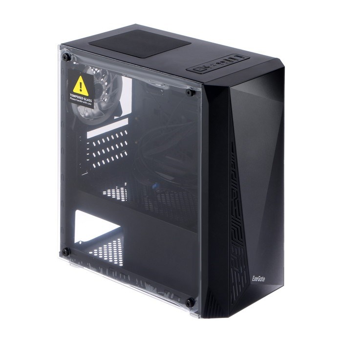 Корпус ExeGate Minitower Mistery R2, без БП, mATX, 2хUSB 2.0+1хUSB 3.0,с подсветкой, черный - фото 51384020