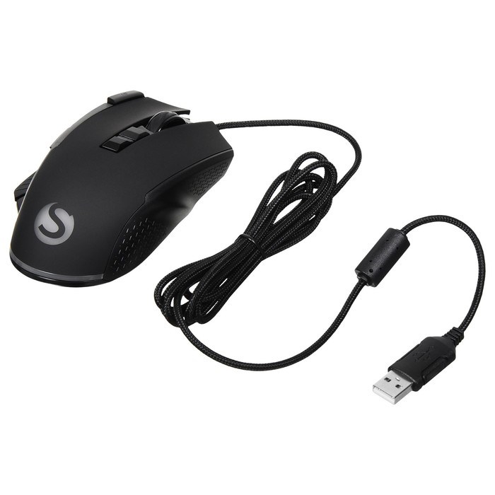 Мышь SunWind SW-M850G, игровая, проводная, 6400 dpi, USB, подсветка, чёрная - фото 51384126