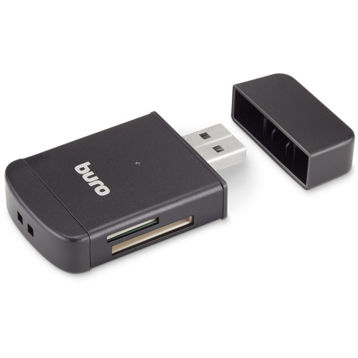 Кард-ридер OTG Buro BU-CR-3103, USB/Micro SD/ SD, чёрный - фото 51384130