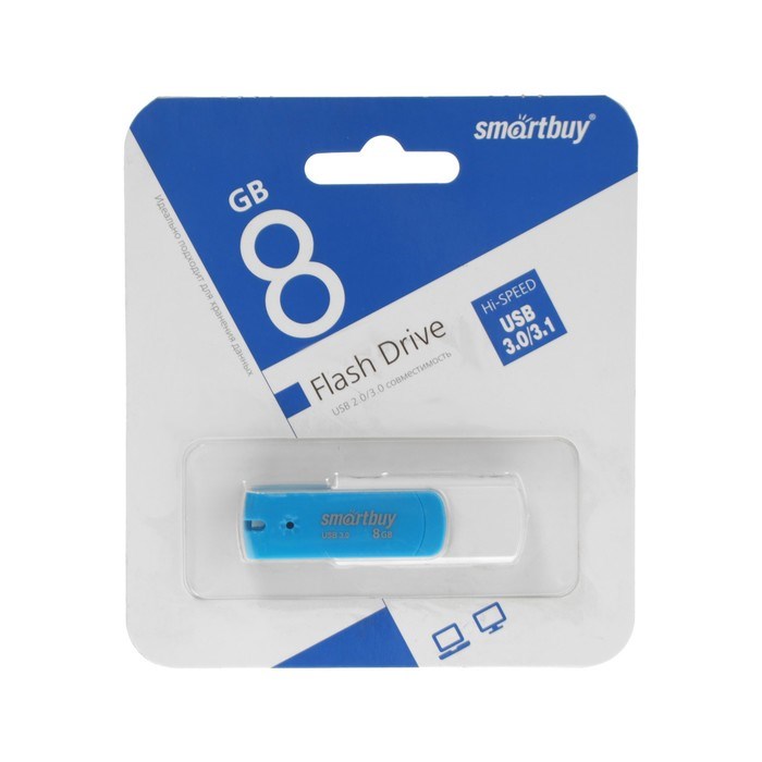 Флешка Smartbuy Diamond, 8 Гб, USB 3.0, чт до 130 Мб/с, зап до 10 Мб/с, сине-белая - фото 51384541 Флешка Smartbuy Diamond, 8 Гб, USB 3.0, чт до 130 Мб/с, зап до 10 Мб/с, сине-белая - фото 51384541
