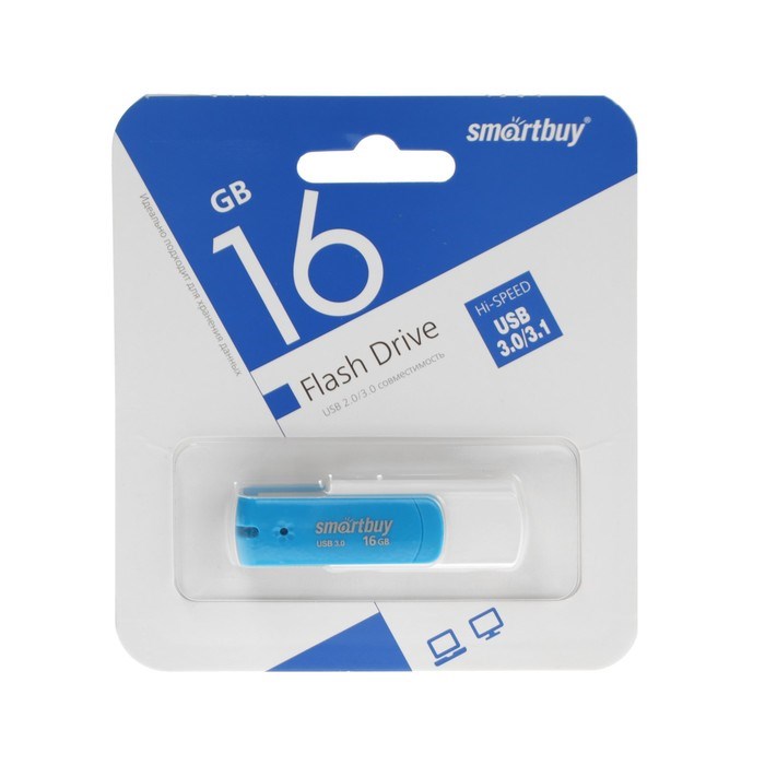 Флешка Smartbuy Diamond, 16 Гб, USB 3.0, чт до 130 Мб/с, зап до 10 Мб/с, сине-белая - фото 51384551 Флешка Smartbuy Diamond, 16 Гб, USB 3.0, чт до 130 Мб/с, зап до 10 Мб/с, сине-белая - фото 51384551
